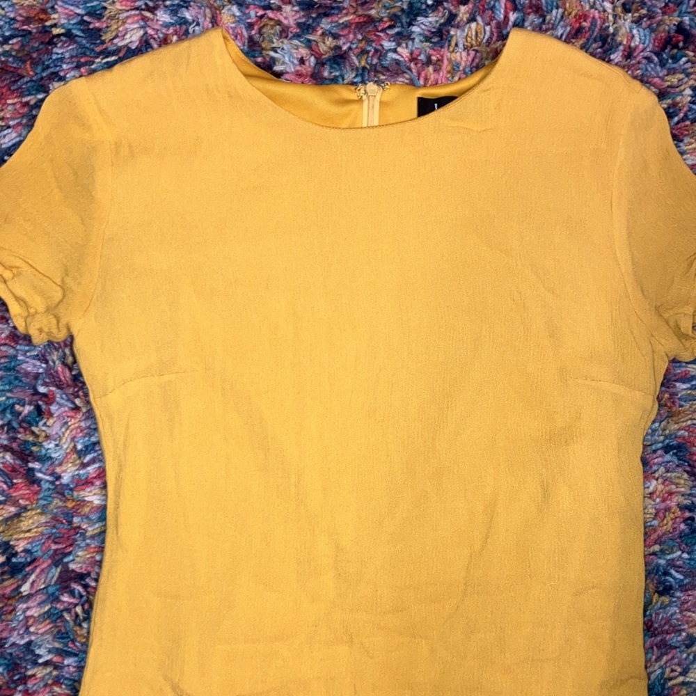 Lulu's Bright Yellow Short Sleeve Ruffle Hem Dress - Picture 2 of 9
